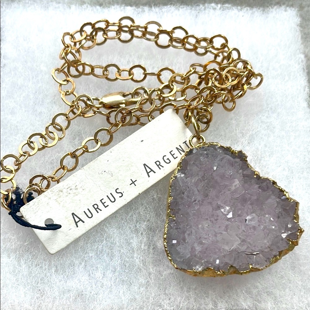 Freya Drusy Pendant Necklace in Ameythyst. Aureus & Argent for Banana Republic